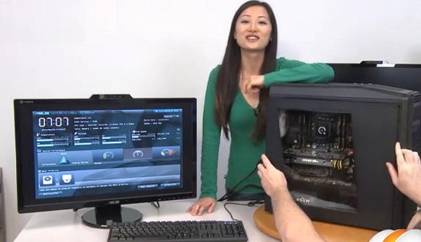 看女汉子装机 i7独显高端水冷游戏电脑组装教程视频