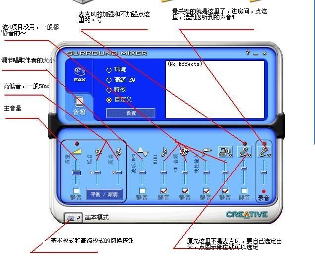 创新5.1声卡调试方法详细示意图