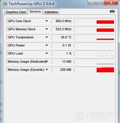 GPU-Z还可以检测显卡温度