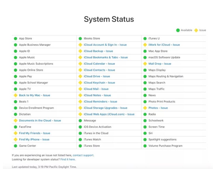 苹果iCloud服务遭遇大规模故障