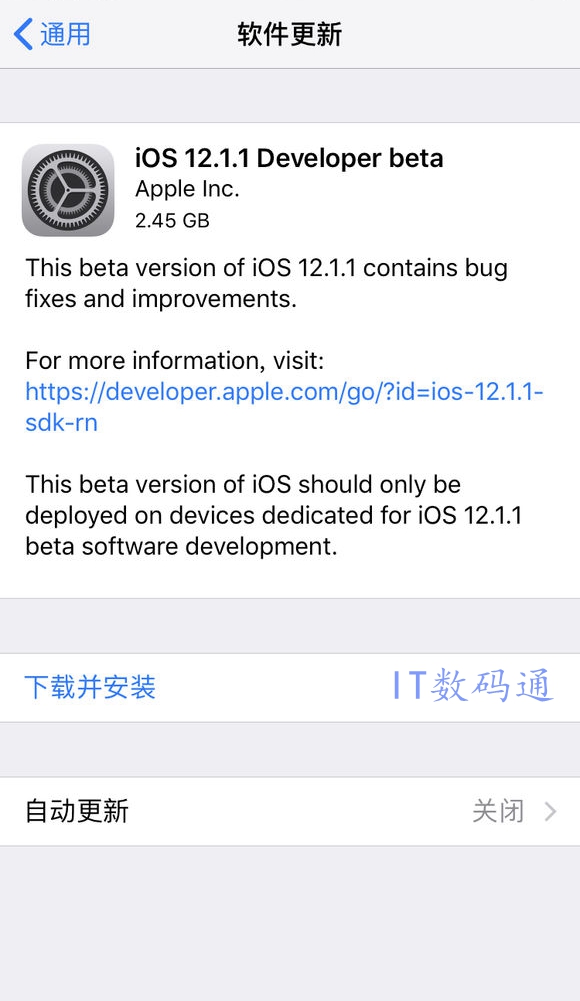 iOS12.1.1 beta1更新内容 iOS12.1.1 beta1升级教程和固件下载