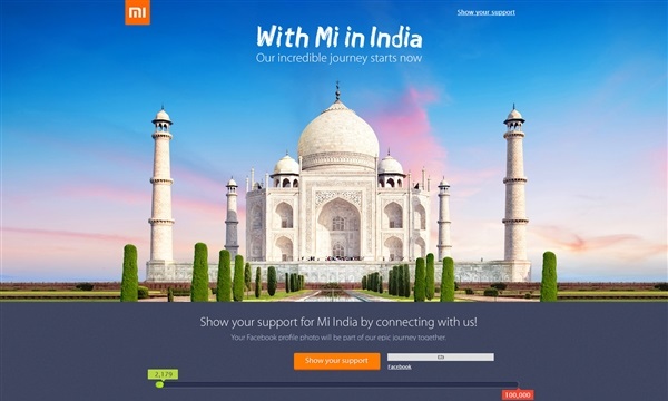 小米印度官网界面