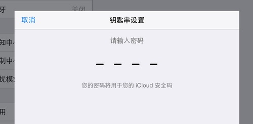 输入iCloud钥匙串密码